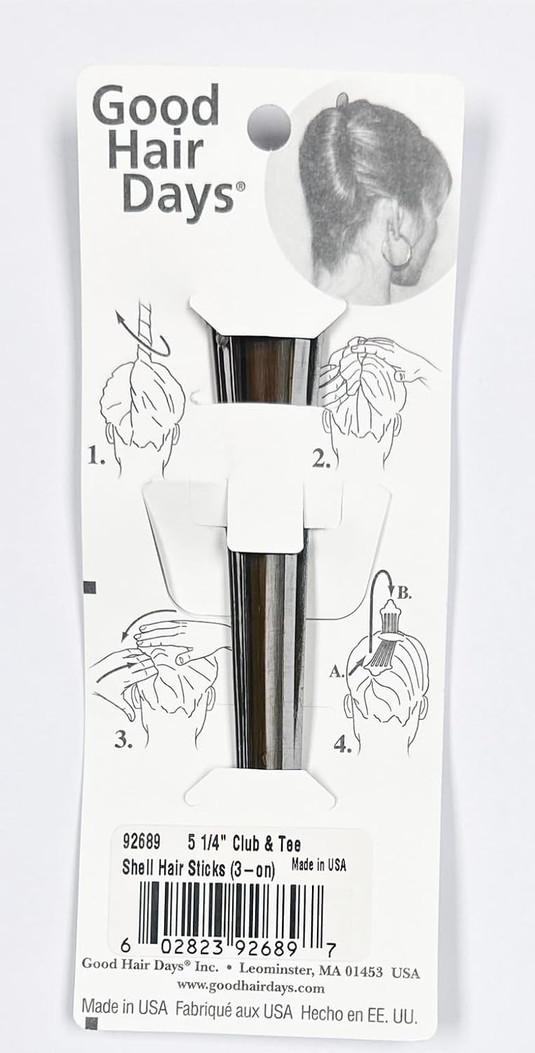 Good Hair Days Hair Chopsticks – 5 1/4" Long Updo Styling Sticks for Women, Vintage, Bridal Jewelry, Pins & Accessories for Chignons, French Twists & Buns – Tortoise Shell, Set of 3 - Image 3